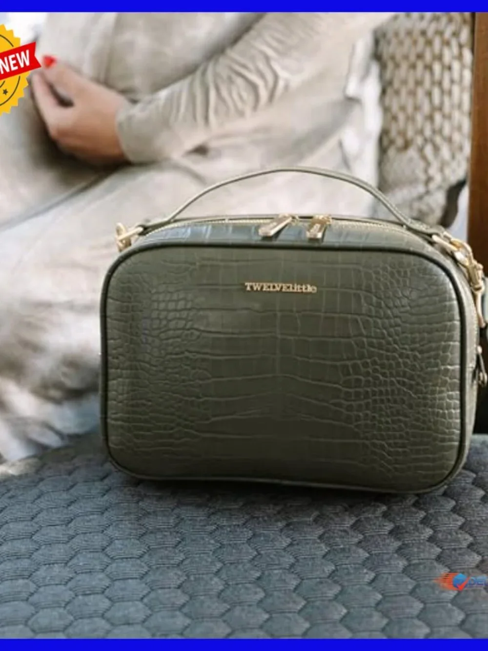 Vegan Leather Crossbody Diaper Clutch with Changing Pad & Organizer Pockets